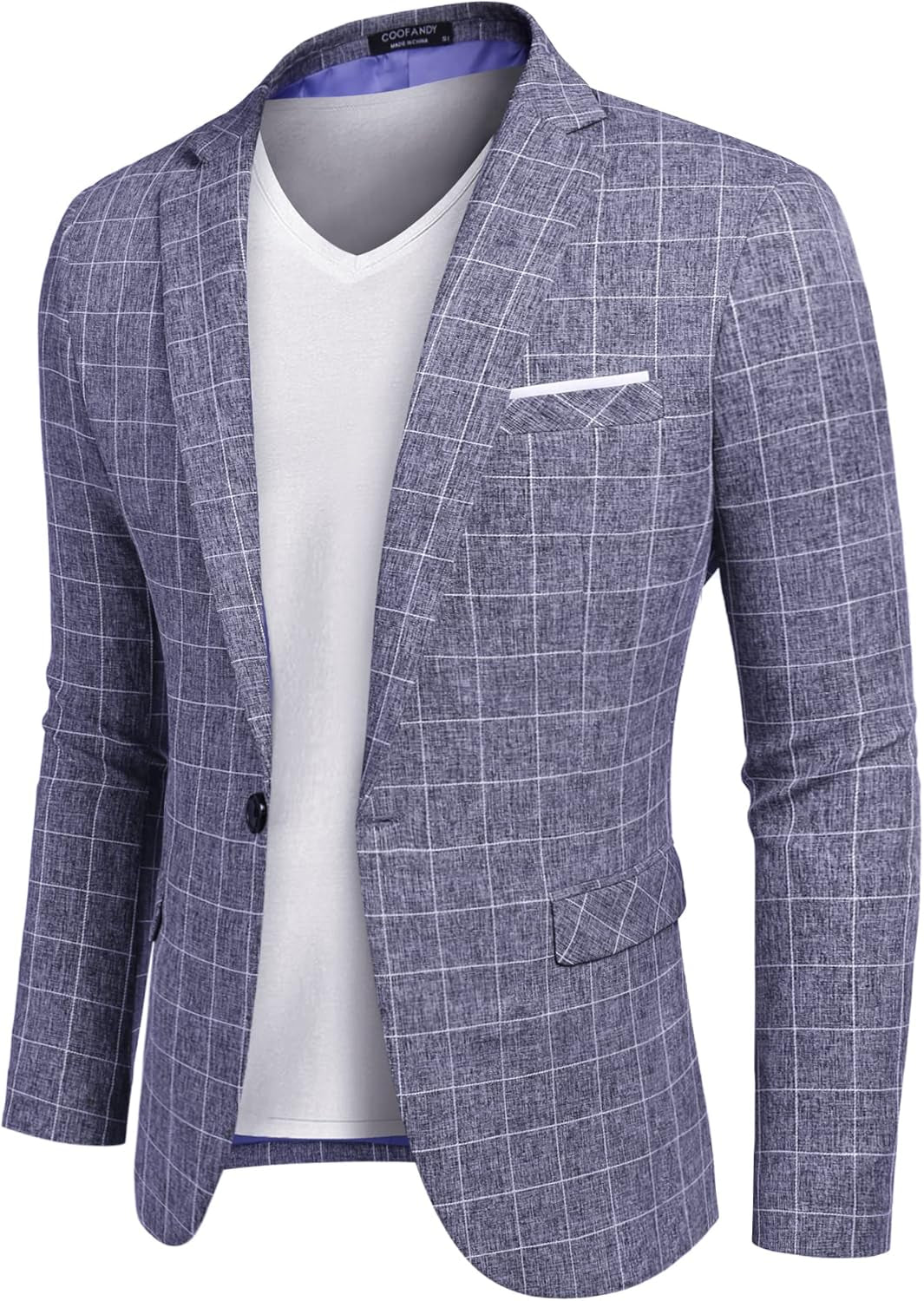 Men'S Blazer Casual Sport Coats Slim Fit One Button Suit Jacket Lightweight Sports Jacket