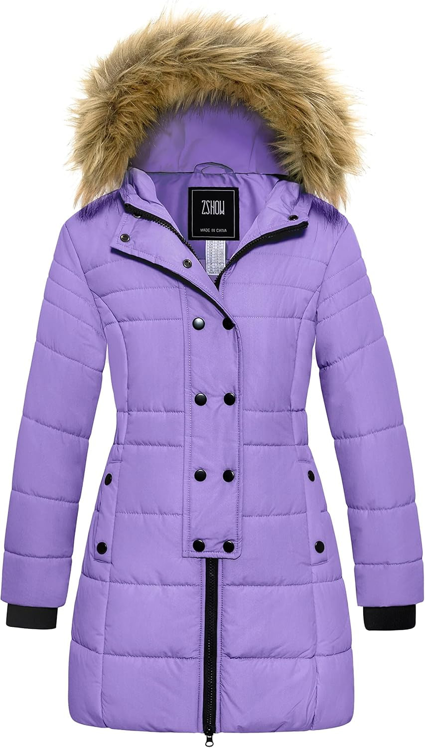 Girls' Long Winter Coat Parka Waterproof Warm Puffer Jacket