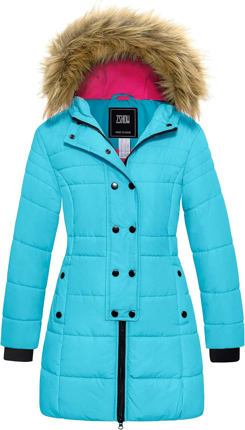 Girls' Long Winter Coat Parka Waterproof Warm Puffer Jacket