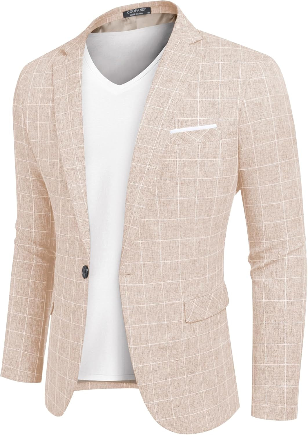 Men'S Blazer Casual Sport Coats Slim Fit One Button Suit Jacket Lightweight Sports Jacket