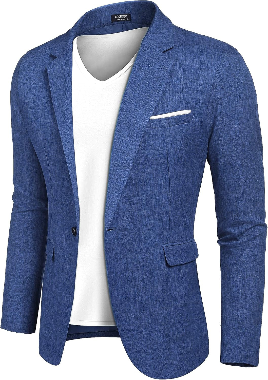 Men'S Blazer Casual Sport Coats Slim Fit One Button Suit Jacket Lightweight Sports Jacket