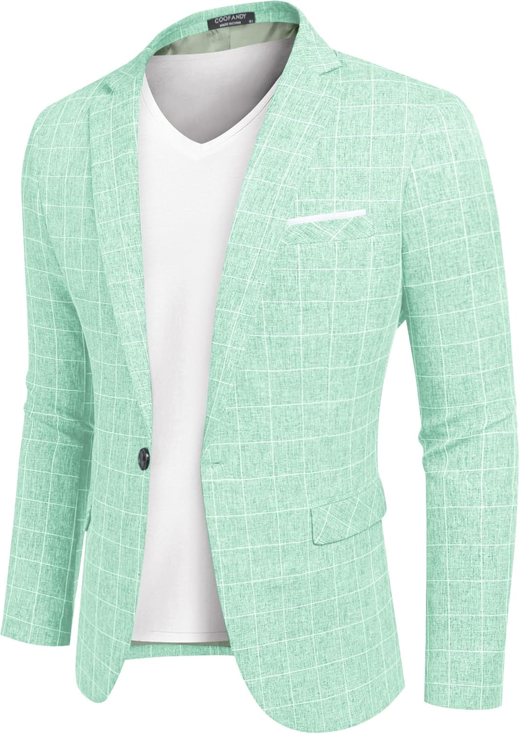 Men'S Blazer Casual Sport Coats Slim Fit One Button Suit Jacket Lightweight Sports Jacket