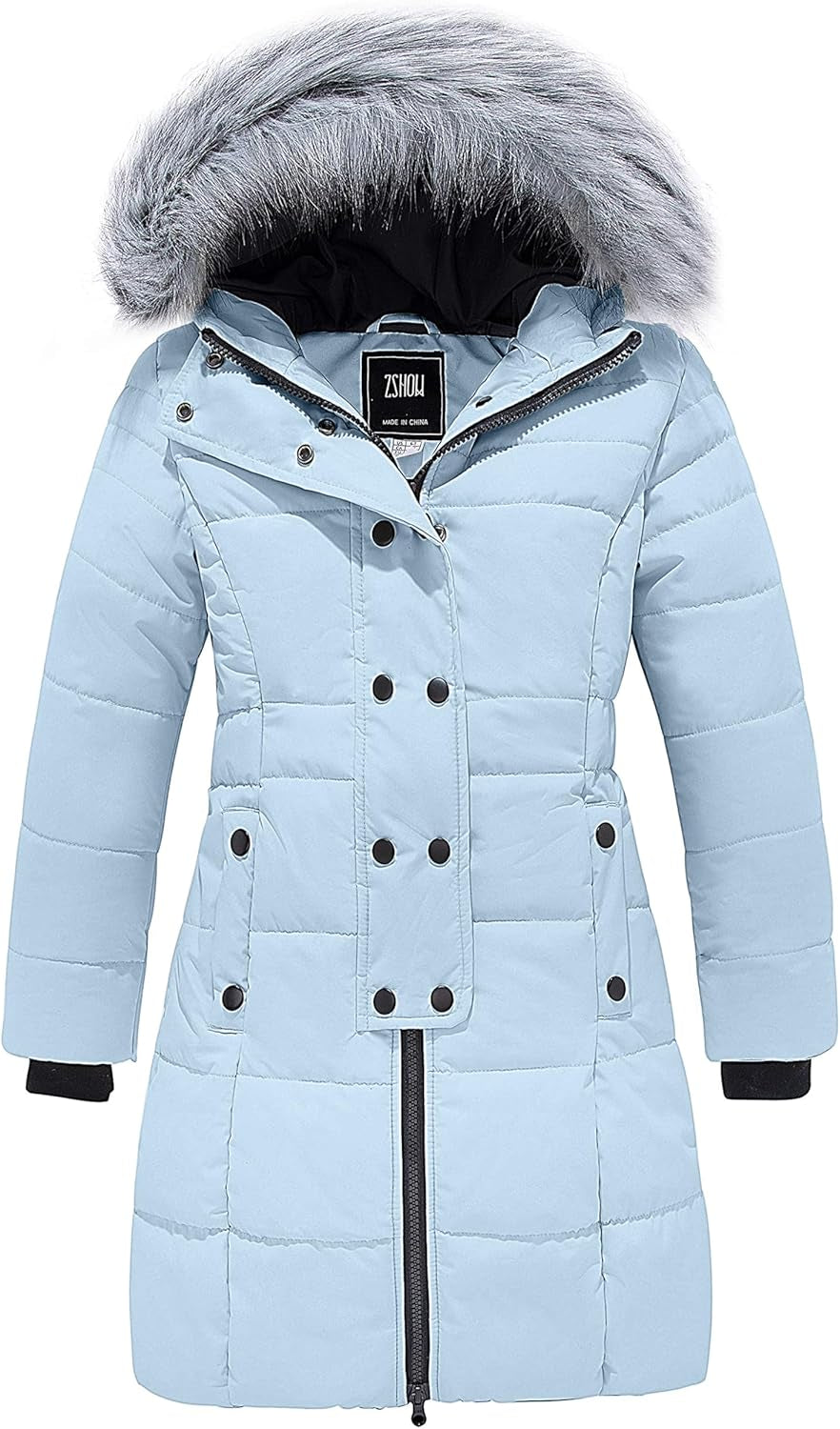 Girls' Long Winter Coat Parka Waterproof Warm Puffer Jacket