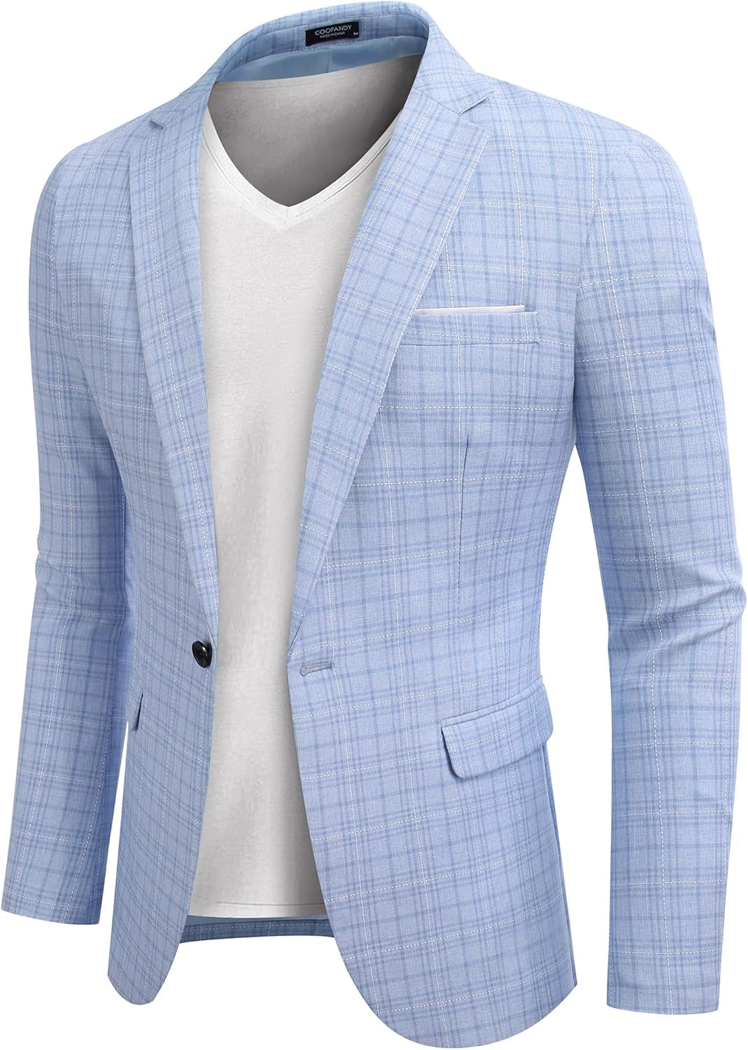 Men'S Blazer Casual Sport Coats Slim Fit One Button Suit Jacket Lightweight Sports Jacket
