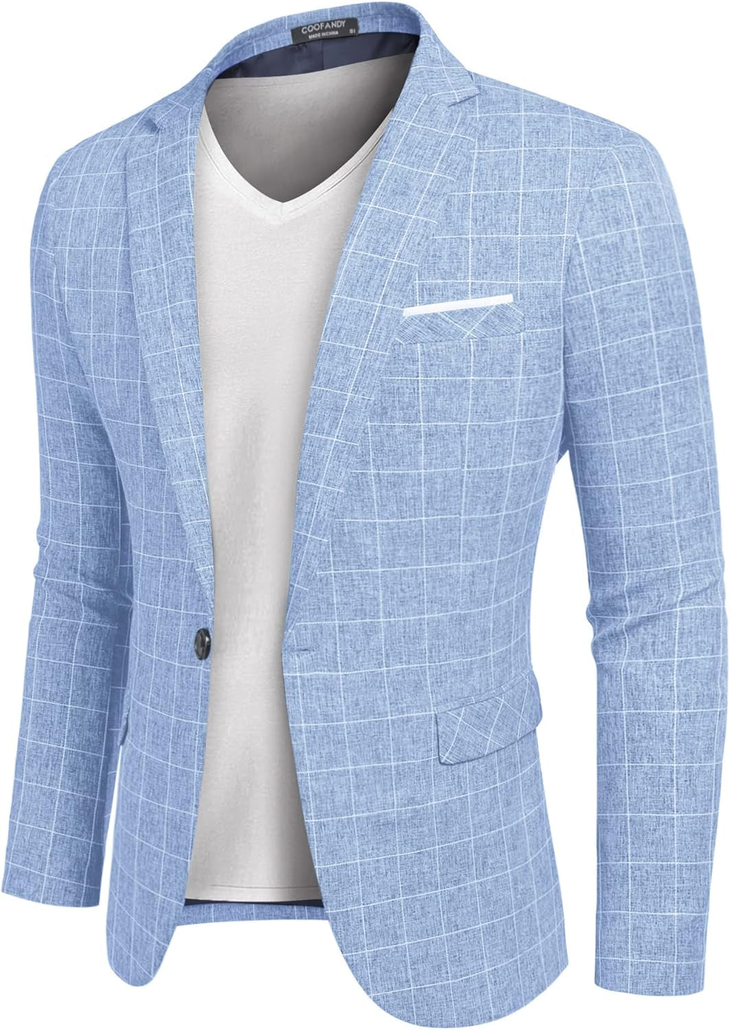 Men'S Blazer Casual Sport Coats Slim Fit One Button Suit Jacket Lightweight Sports Jacket