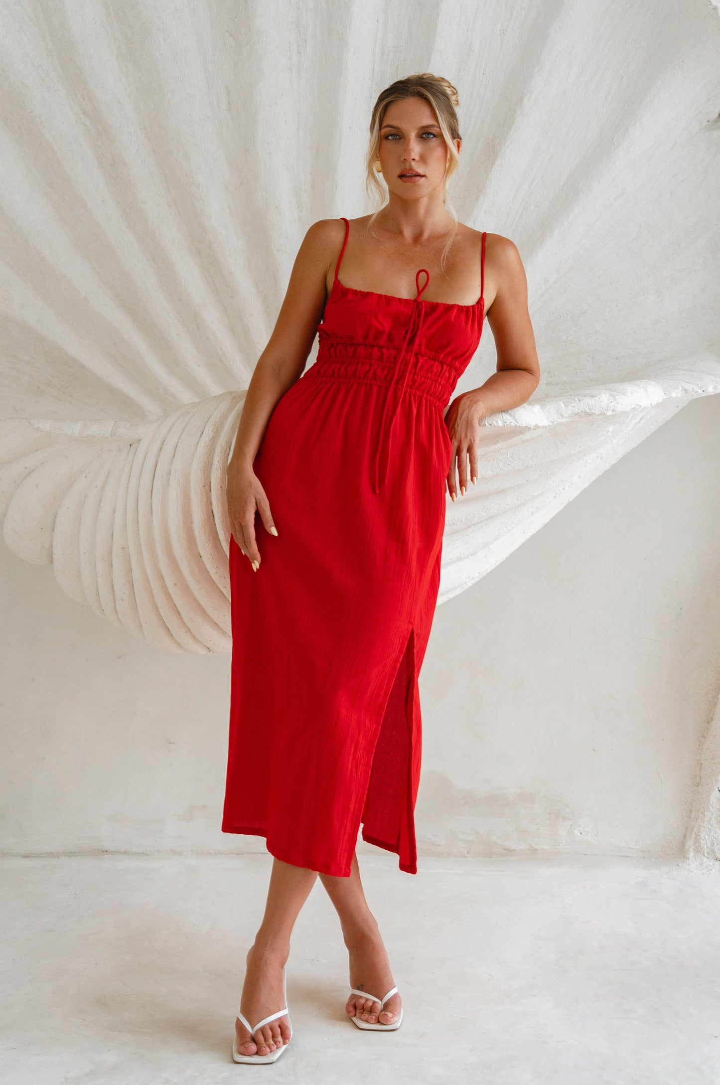 Eleanore Handcrafted Linen Midi Summer Dress