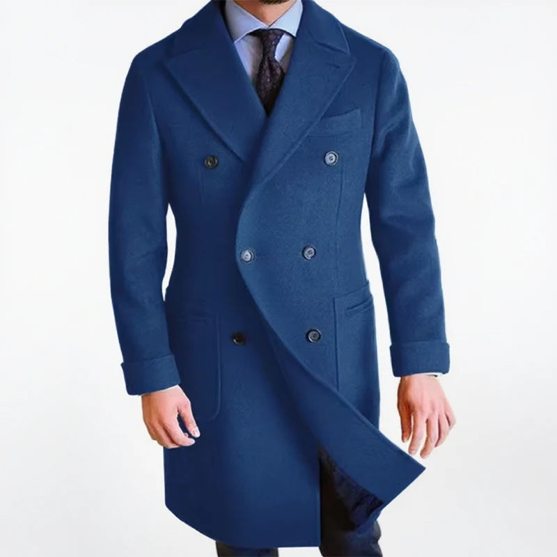 2025 New Men's Wool Coat Long Lapel Double-breasted Men's Winter Coat Casual Fashion Comfortable Slim Customized High Quality