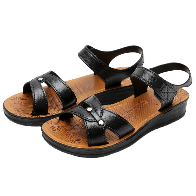 Sandals for Women Solid Colour Open Toe Slippers Women Outdoor Beach Casual Shoes Non-slip Soft Sole Sandals Sandalias De Mujer