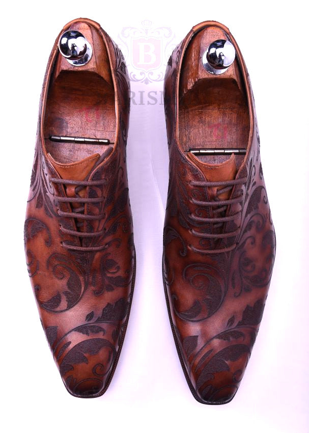 Floral - Men's Oxford Dress Shoes-3