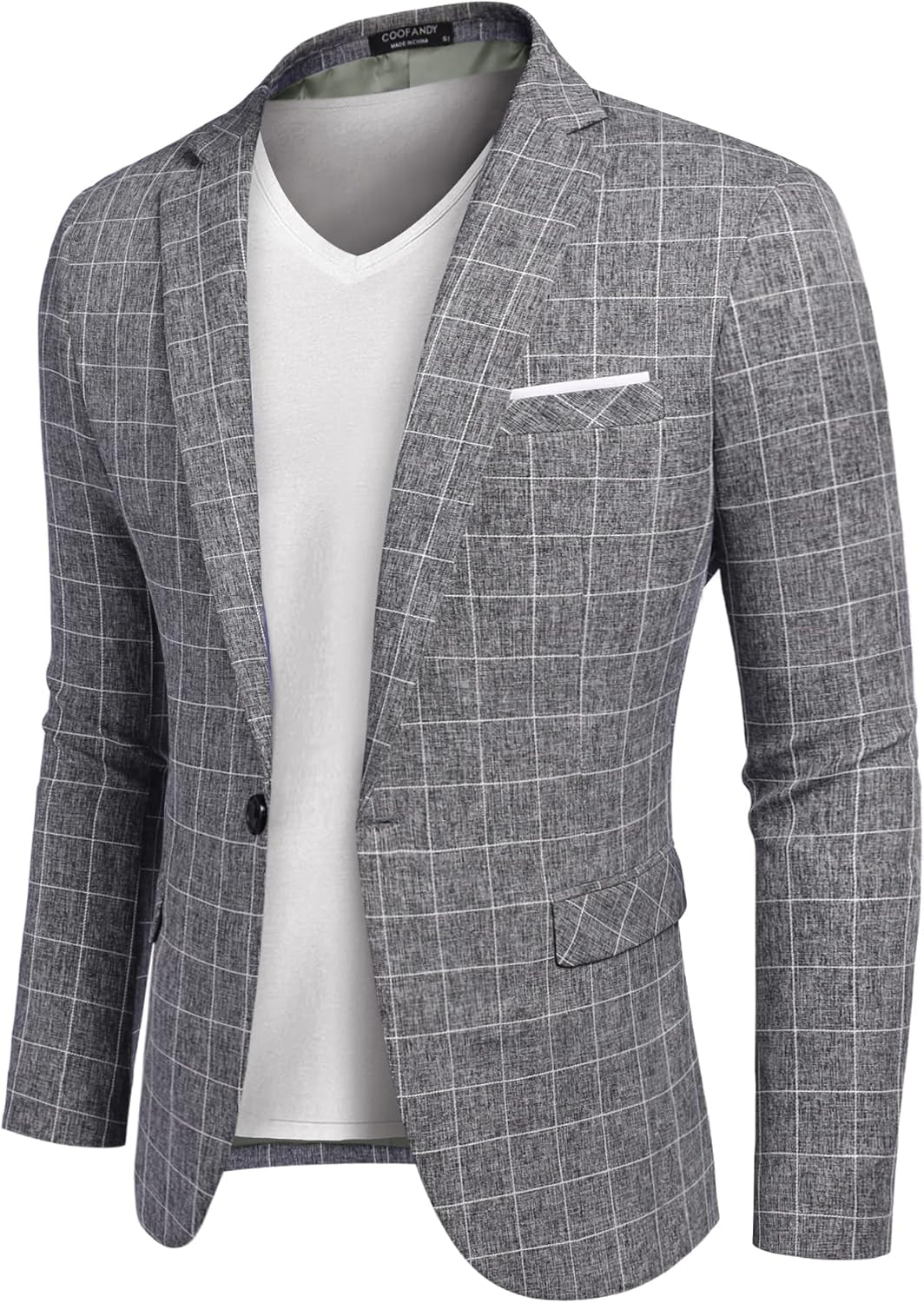 Men'S Blazer Casual Sport Coats Slim Fit One Button Suit Jacket Lightweight Sports Jacket