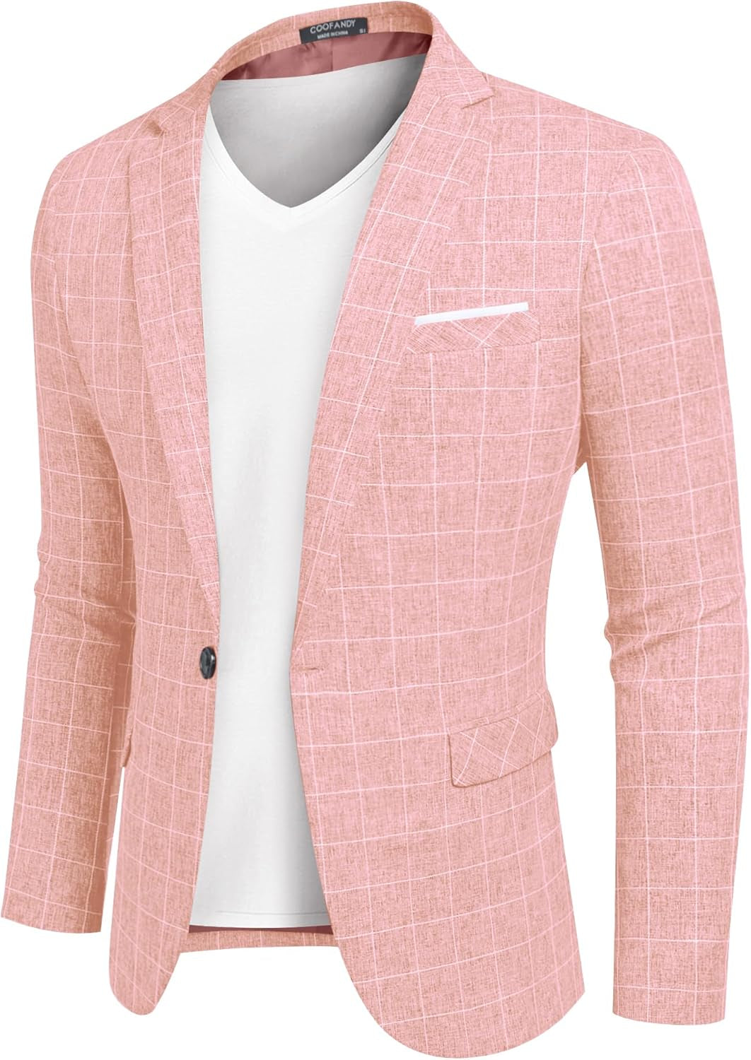 Men'S Blazer Casual Sport Coats Slim Fit One Button Suit Jacket Lightweight Sports Jacket