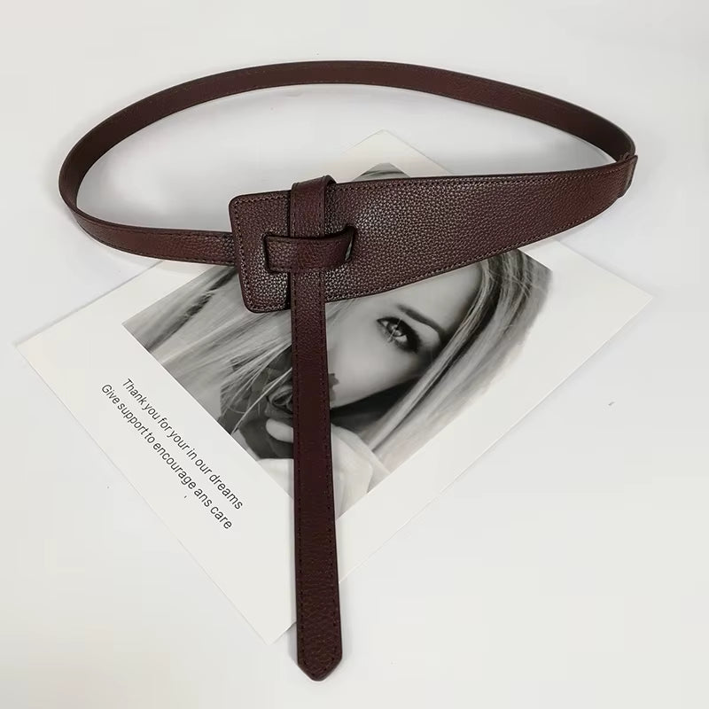 Designer Belts for Women High Quality Knot Soft Pu Leather Long Waistband Female Waist Wide Coat Corset Belt Cummerbunds