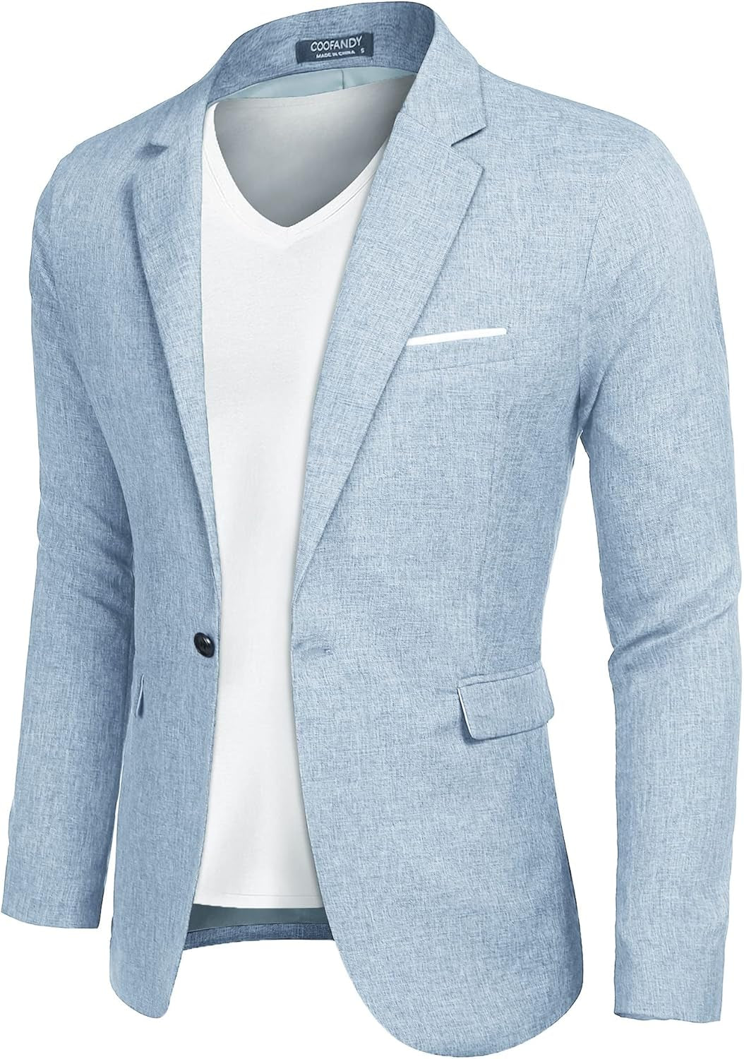 Men'S Blazer Casual Sport Coats Slim Fit One Button Suit Jacket Lightweight Sports Jacket