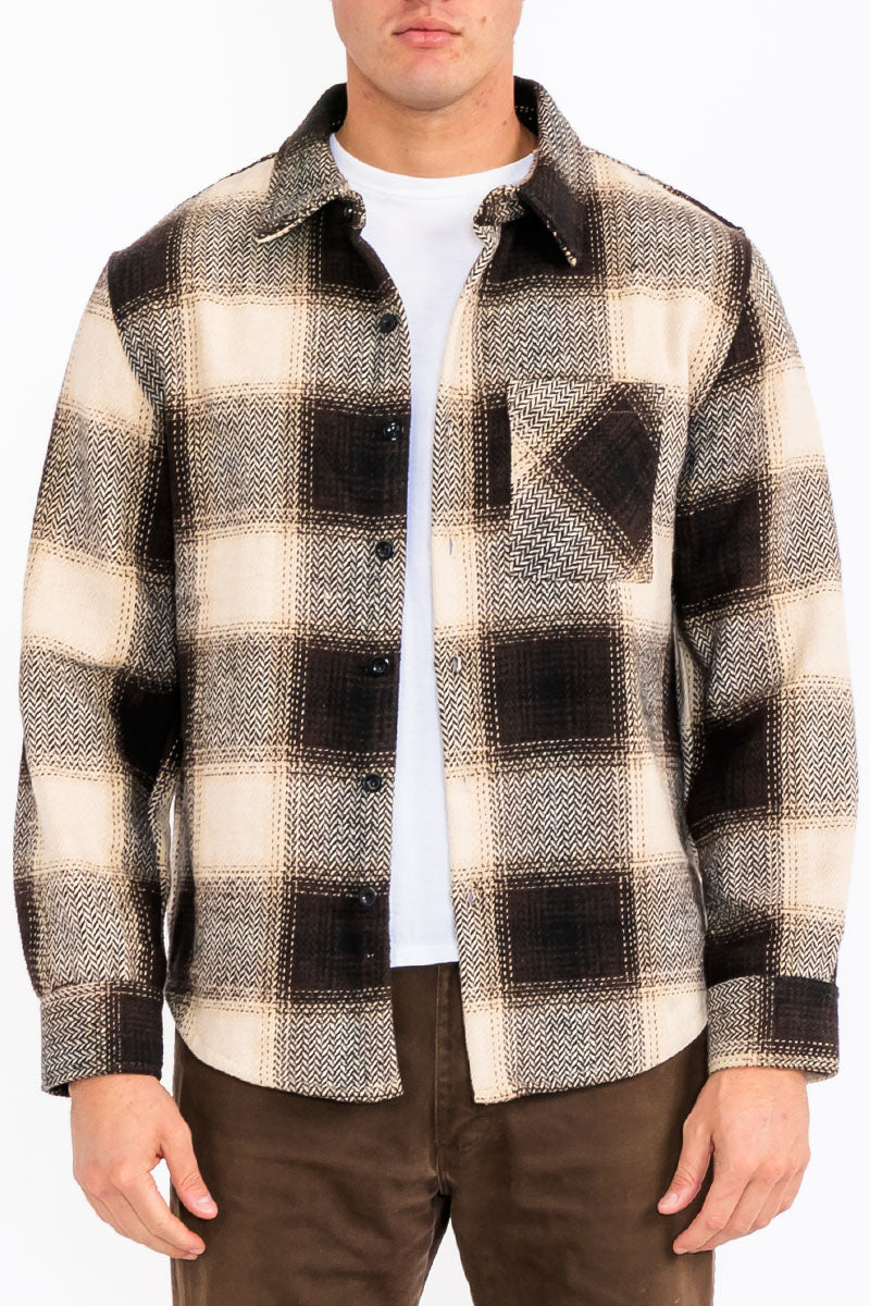 Wool Blend Flannel Shacket
