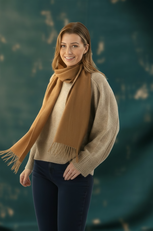 Camel Cashmere Scarf