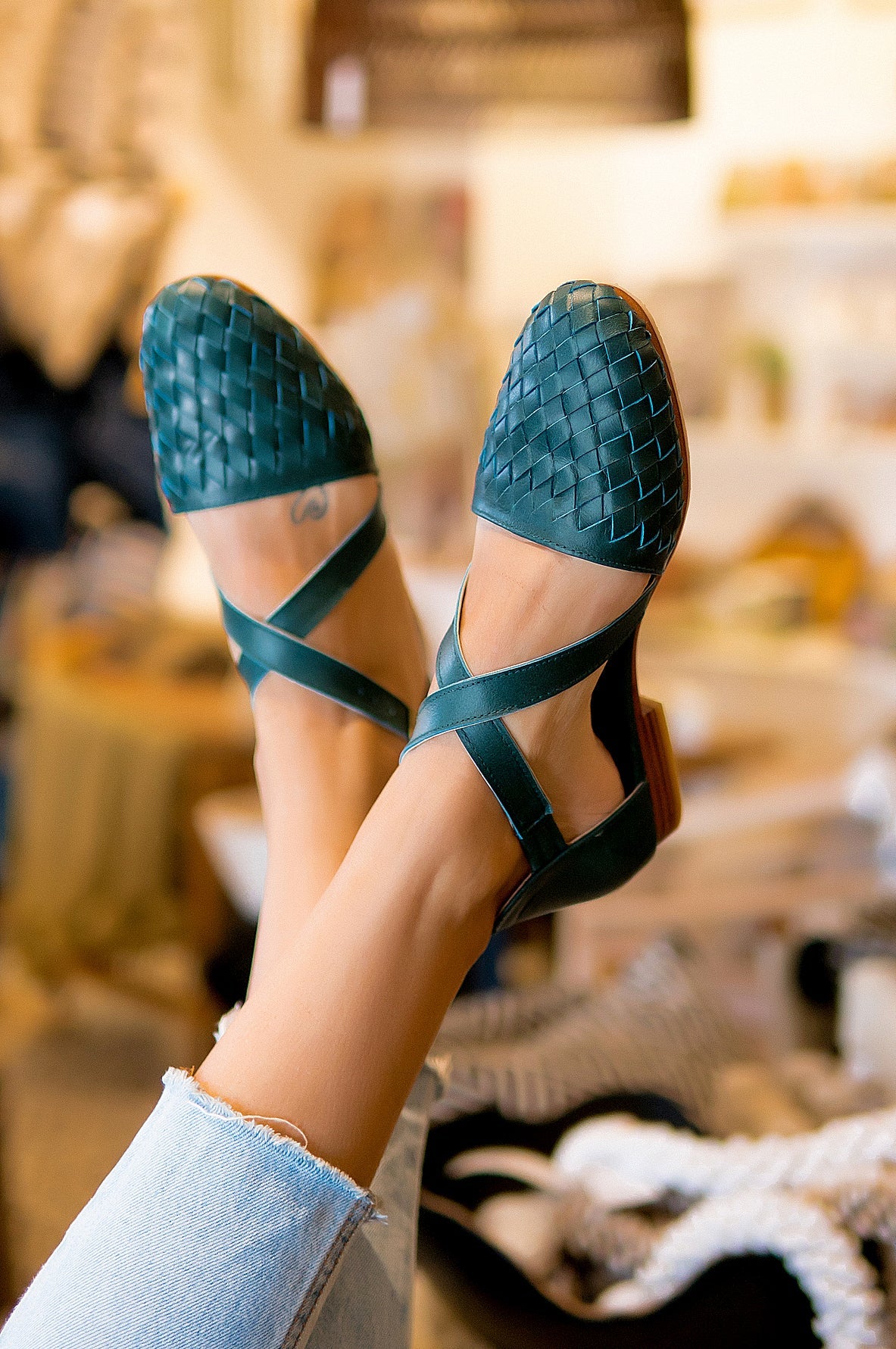 Riviera Woven Leather Flats