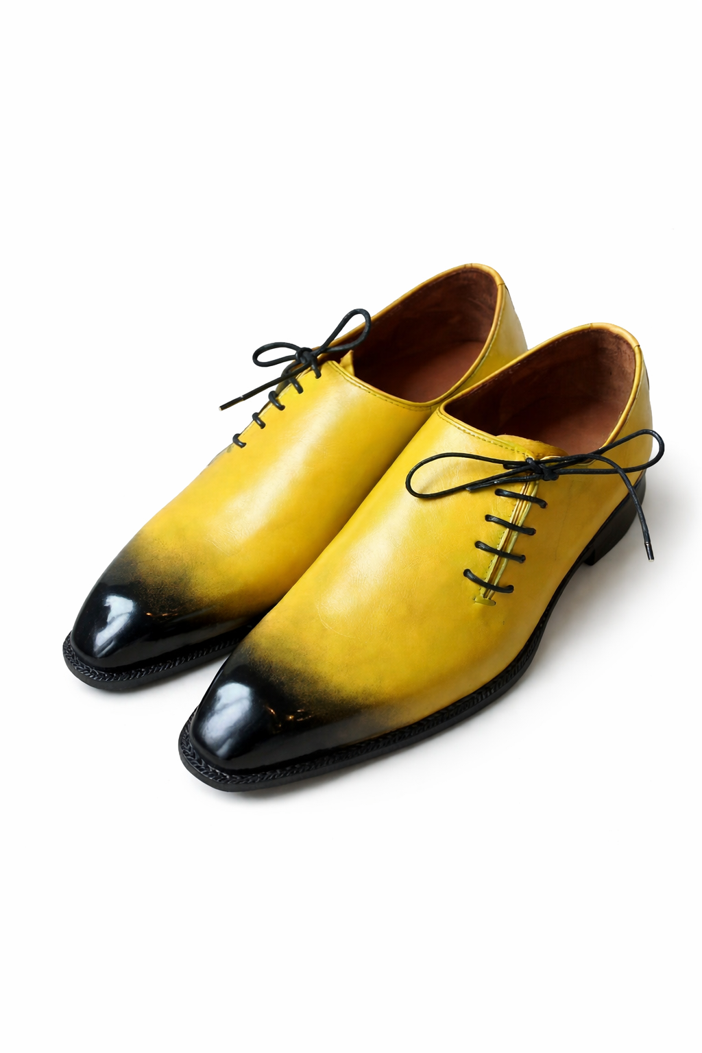 Tyler- Yellow Whole-cut Oxford Shoes