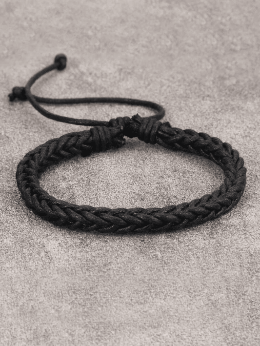 Men Solid Braided Bracelet-0