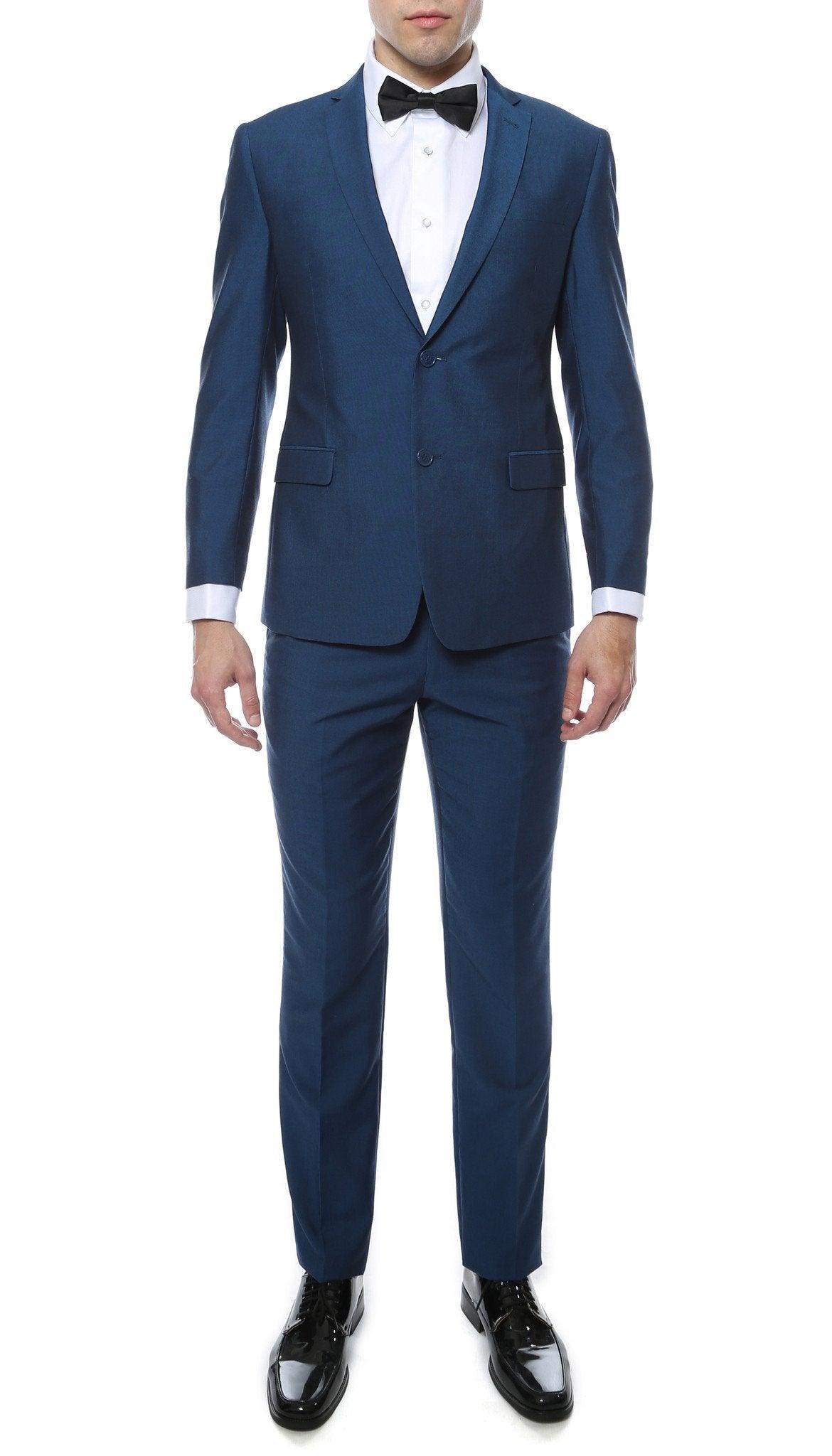 Hudson Indigo Blue Slim Fit 2 Piece Suit