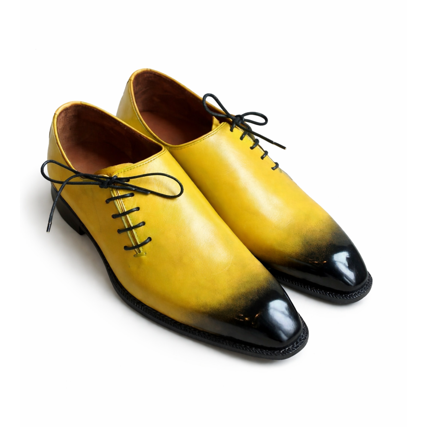 Tyler- Yellow Whole-cut Oxford Shoes