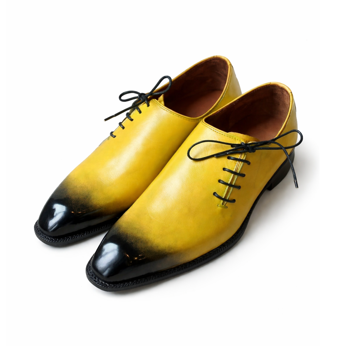 Tyler- Yellow Whole-cut Oxford Shoes